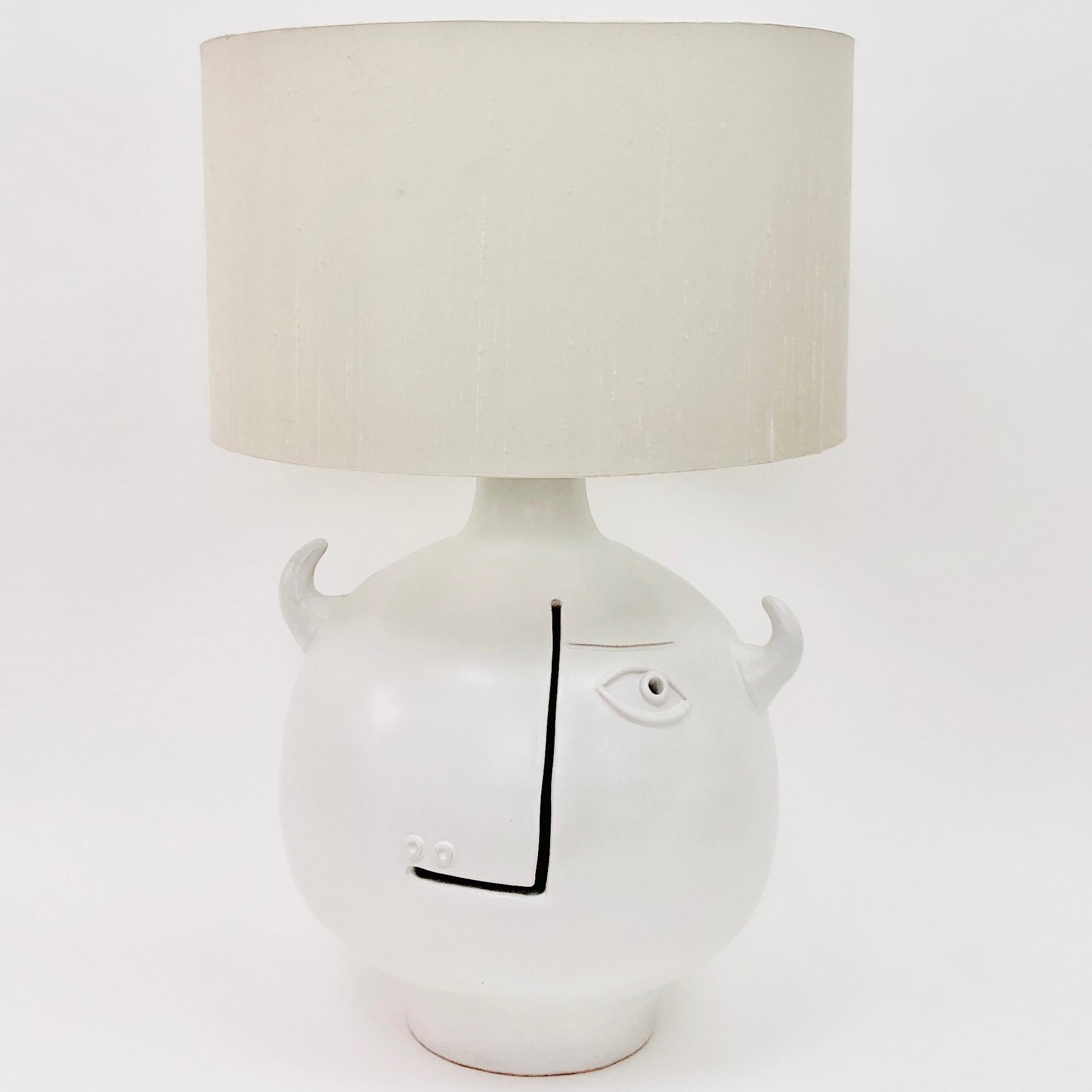 Contemporary Dalo, White Ceramic Table Lamp Base For Sale
