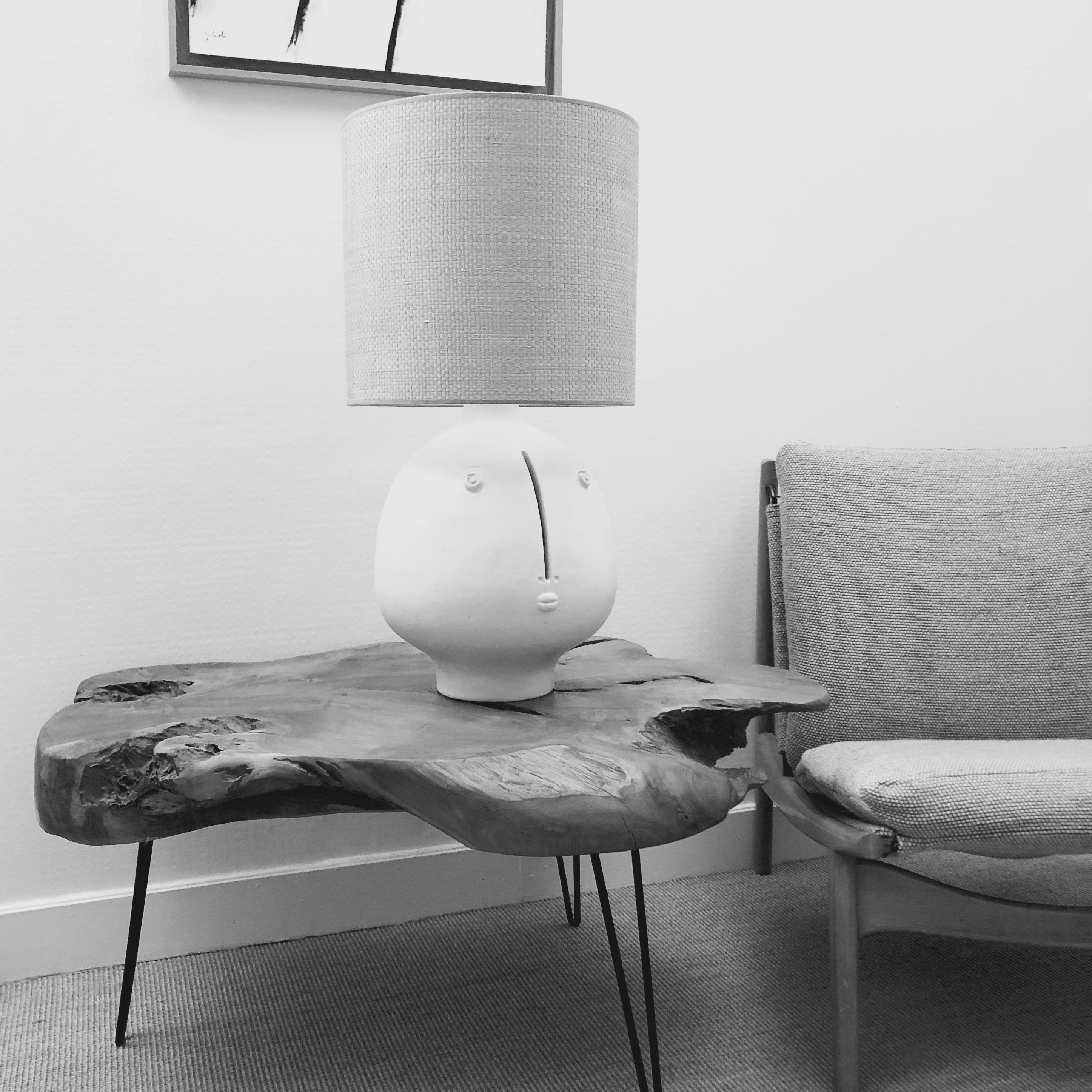 Contemporary Dalo, White Ceramic Table Lamp Base