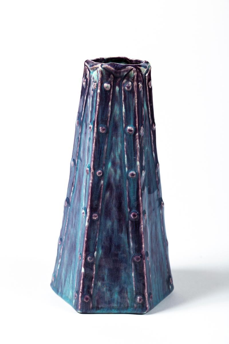 Ceramic Dalpayrat style Art Pottery Cabinet Vase, France, circa 1900 For Sale