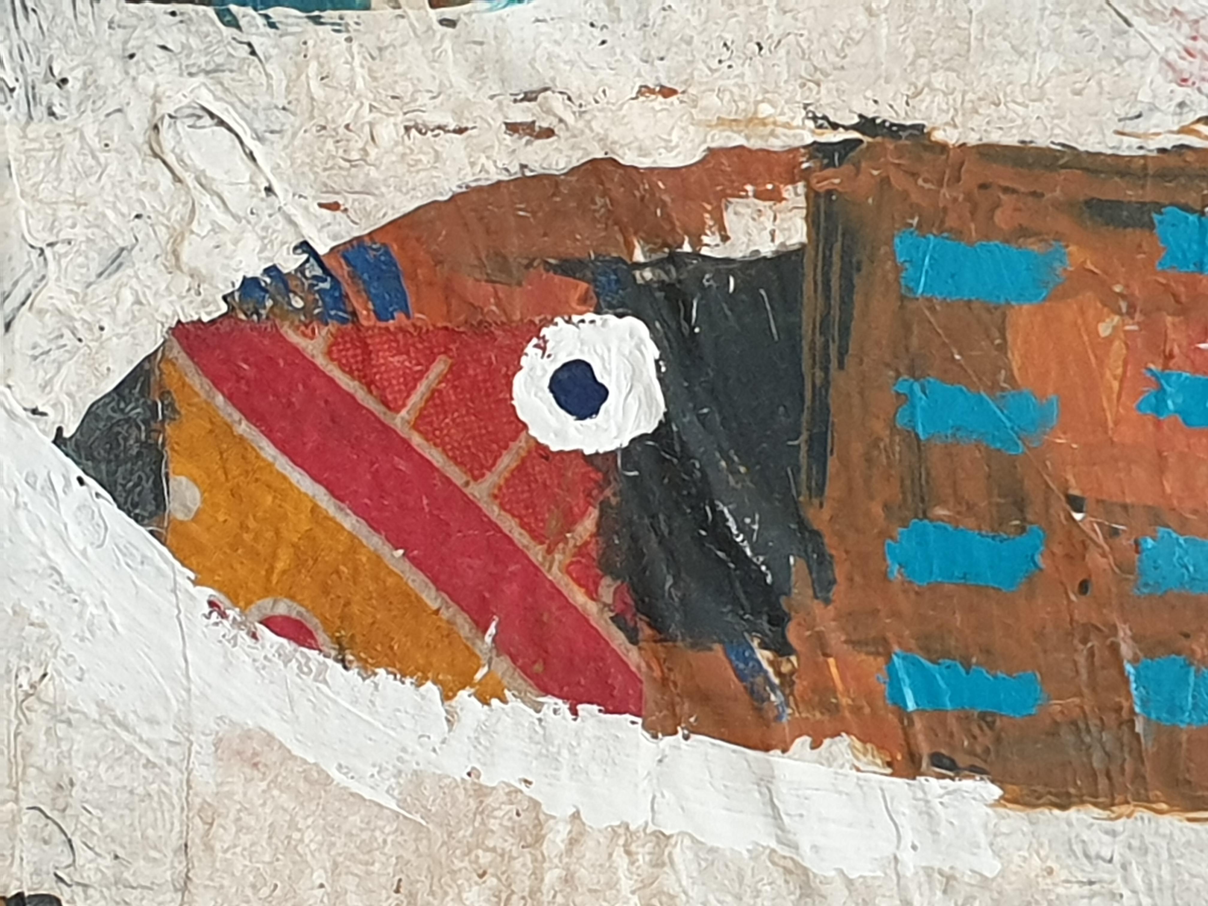 20th Century Mixed-media, Four Fish, Attributed to Dalva Duarte For Sale 9