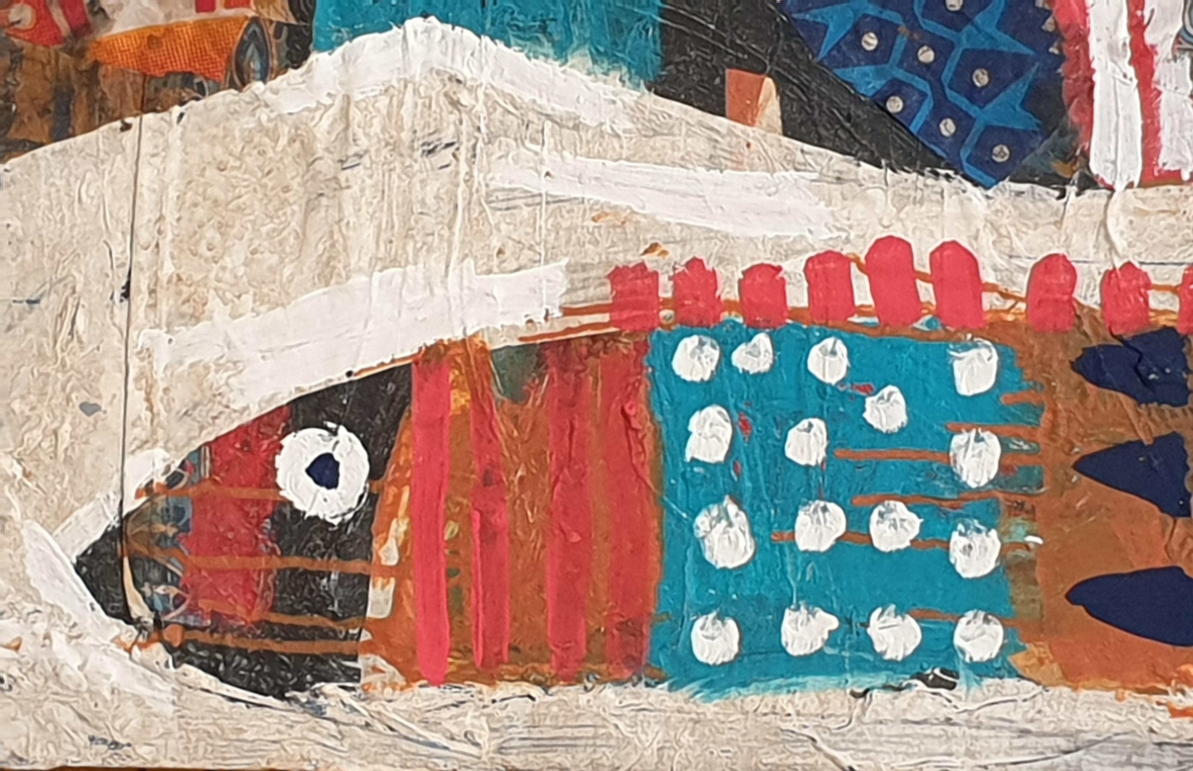 20th Century Mixed-media, Four Fish, Attributed to Dalva Duarte For Sale 1