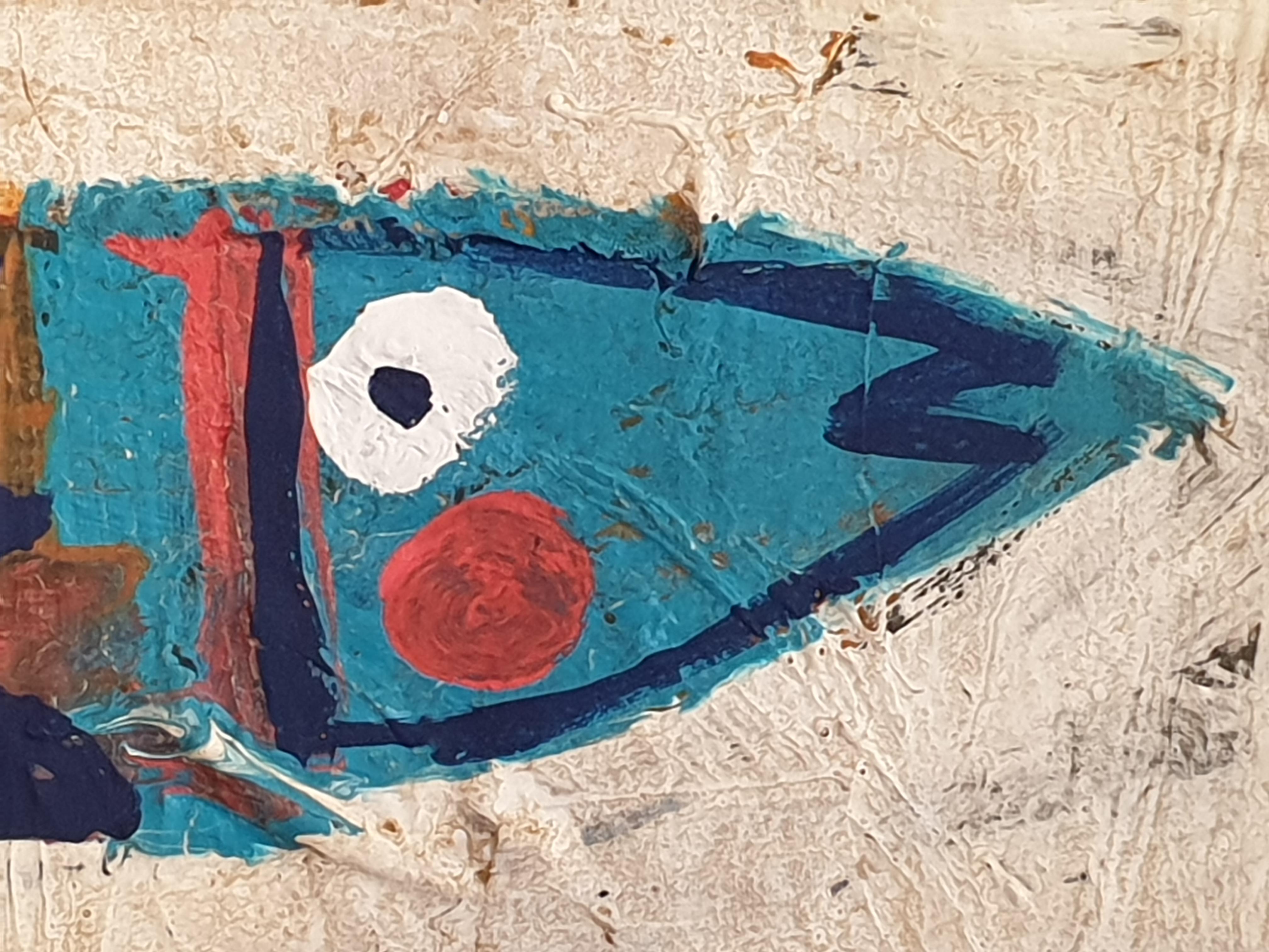 20th Century Mixed-media, Four Fish, Attributed to Dalva Duarte For Sale 7