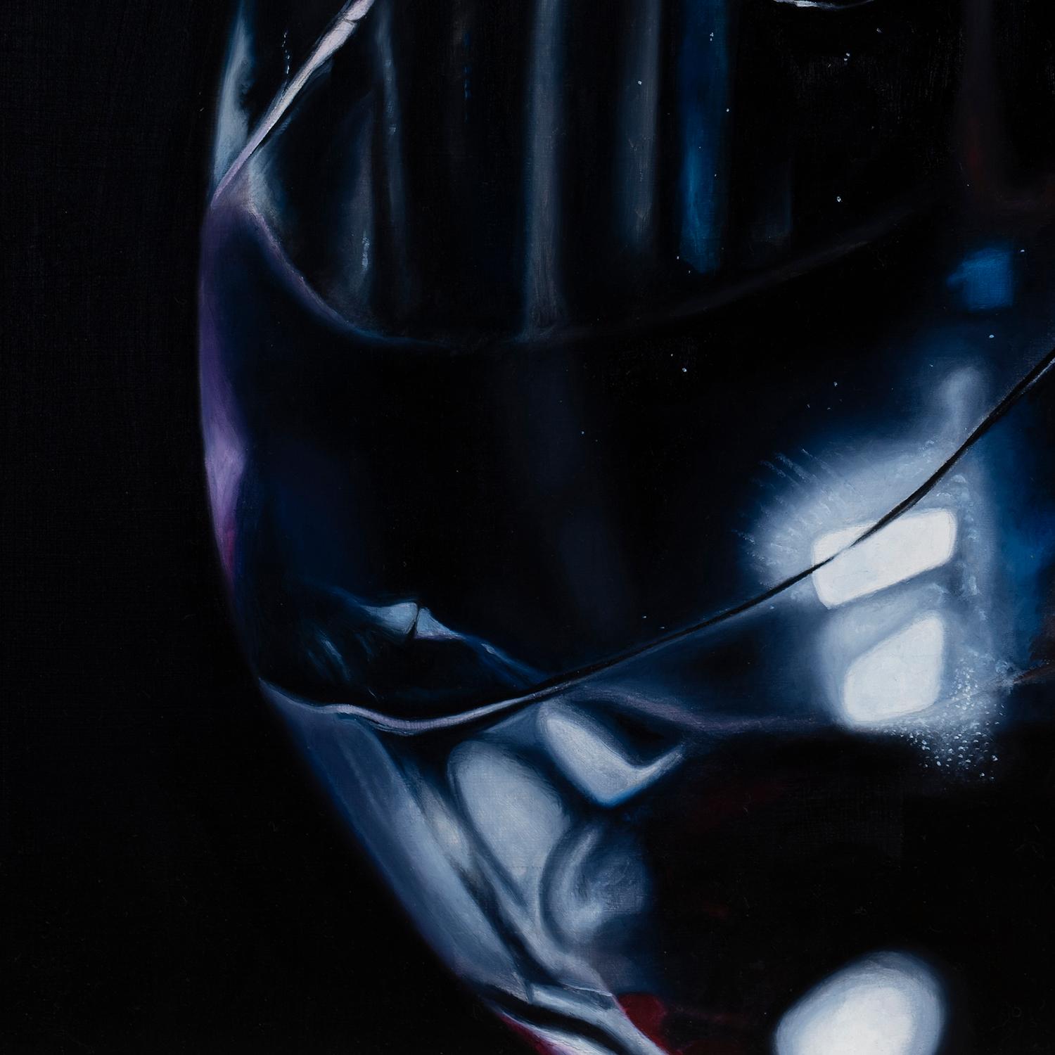 „Diadem“, Ölgemälde, schwarz, getränkt, Weinglas – Painting von Dalvin Byron