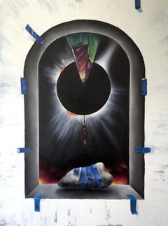 "Genesi", Surrealista, Contemporaneo, Porta ad arco, Cosmico, Pittura ad olio