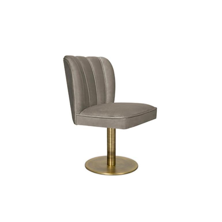 Modern Dalyan II Dining Chair with Swivel and Synthetic Leather by Brabbu For Sale