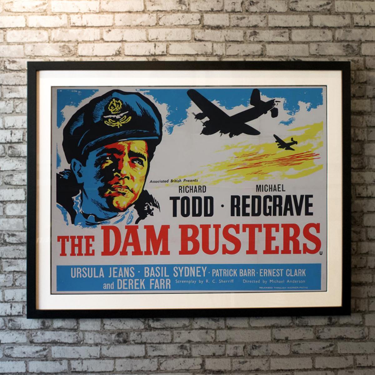 Country-of-origin UK quad for this very British tale of heroism and ingenuity in the allied efforts to destroy the german dams in WW2. This is from the 1960s re-release featuring a duotone version of the original full colour artwork from the 1955