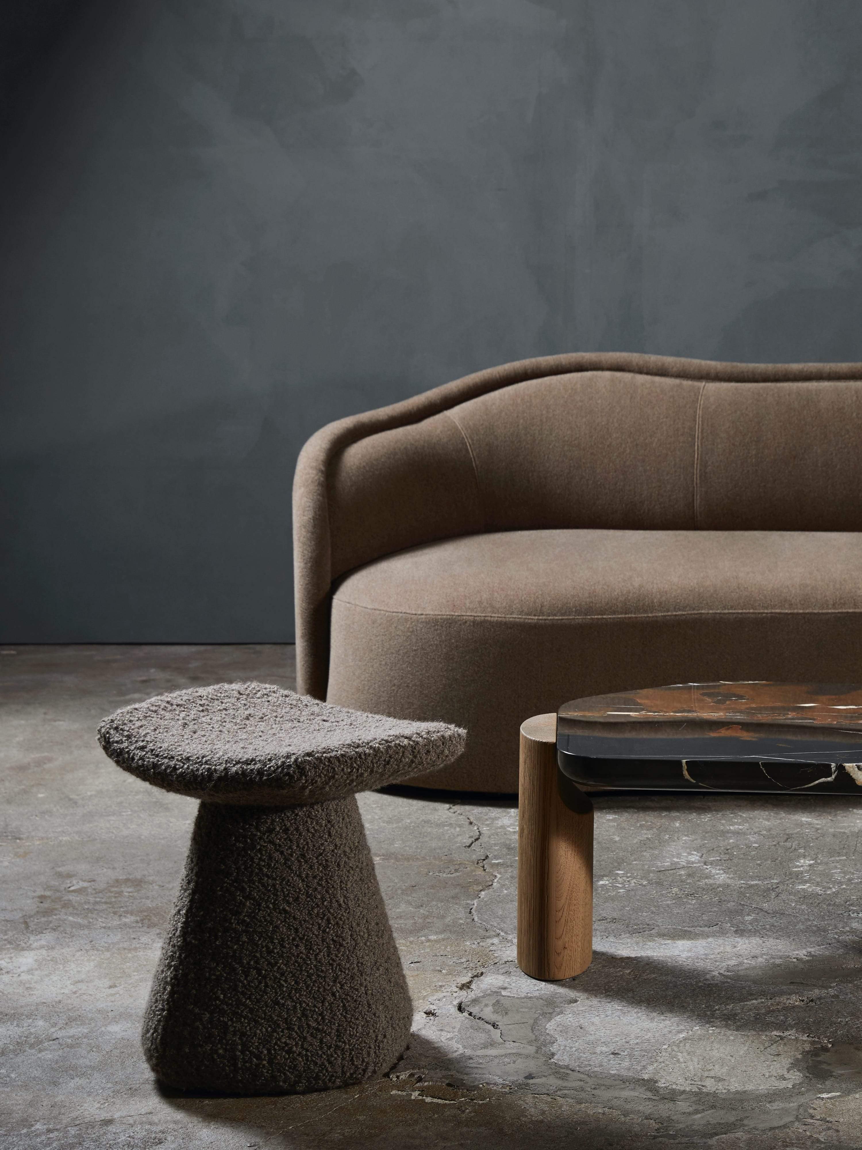 Contemporary Dam Stool Upholstered by Christophe Delcourt for Collection Particuliere For Sale