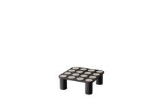 Black Oak Structure Table with Multiple Light Travertine Inserts by Ultramobili