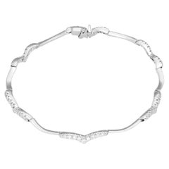 Damani 54P Diamonds 18K White Gold Link Bracelet 18cm