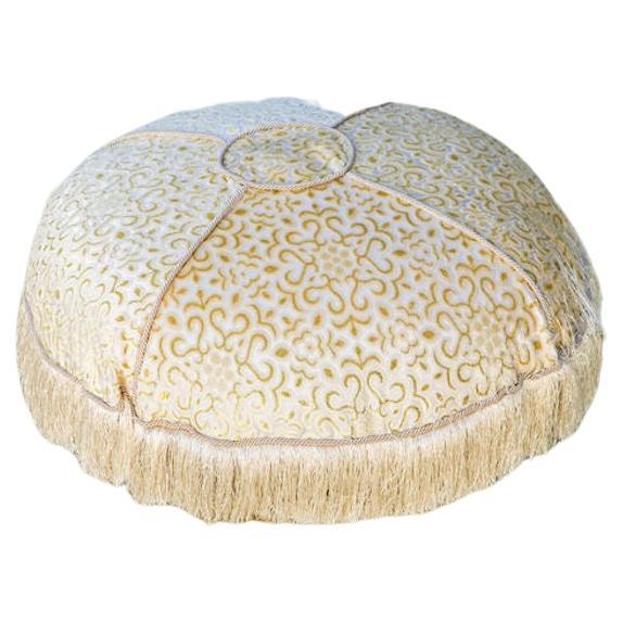 Divine Grey Velvet Pouf For Sale at 1stDibs