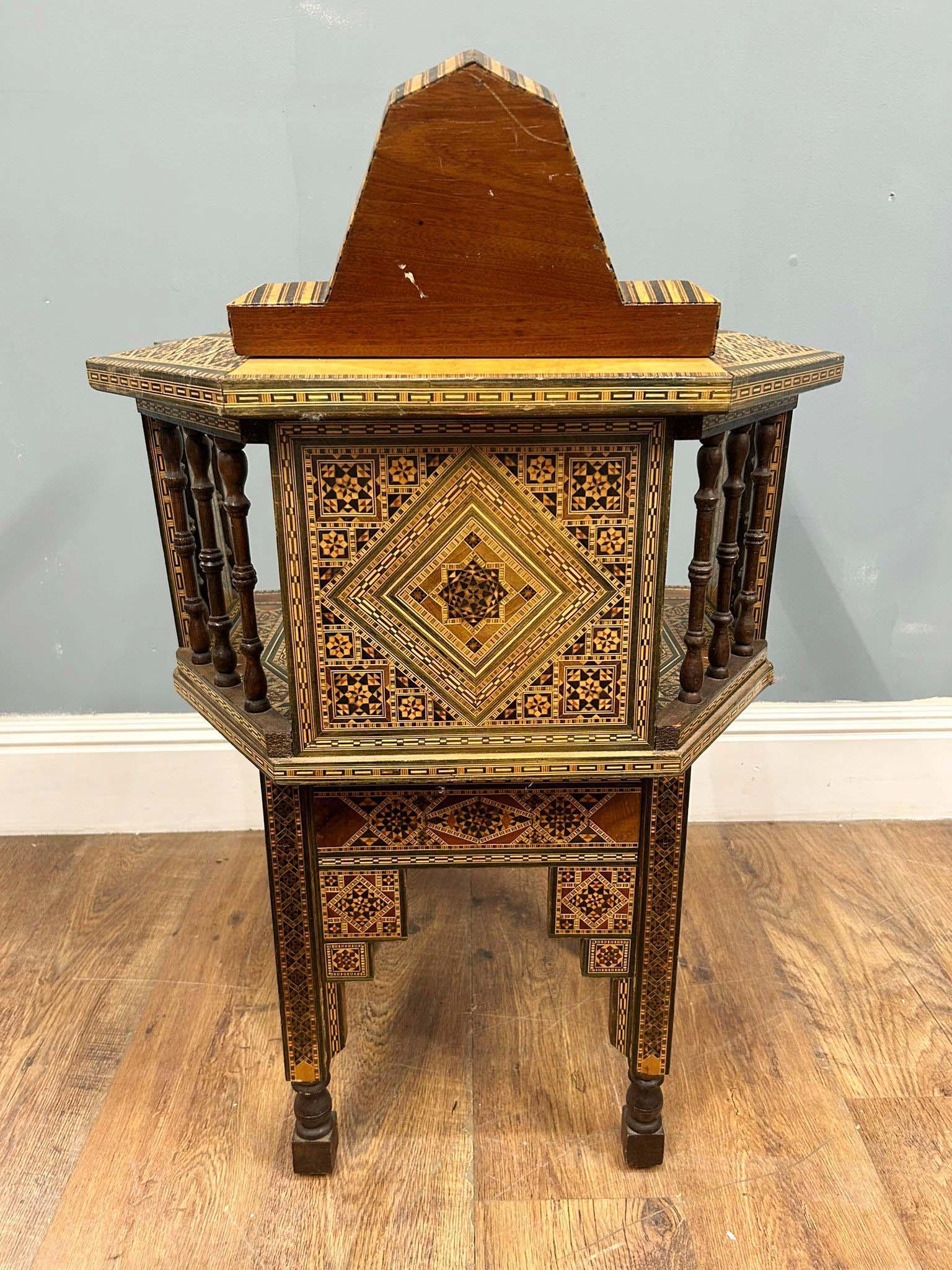 Silla Damascana Juego de Mesa Juegos Incrustaciones Árabes Interiores Sirios en venta 5