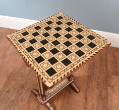 Damascan Games Chess Table Side Arabic Inlay 1890