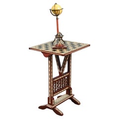 Damaszener Spiele Schachtisch Seite arabische Intarsie 1890