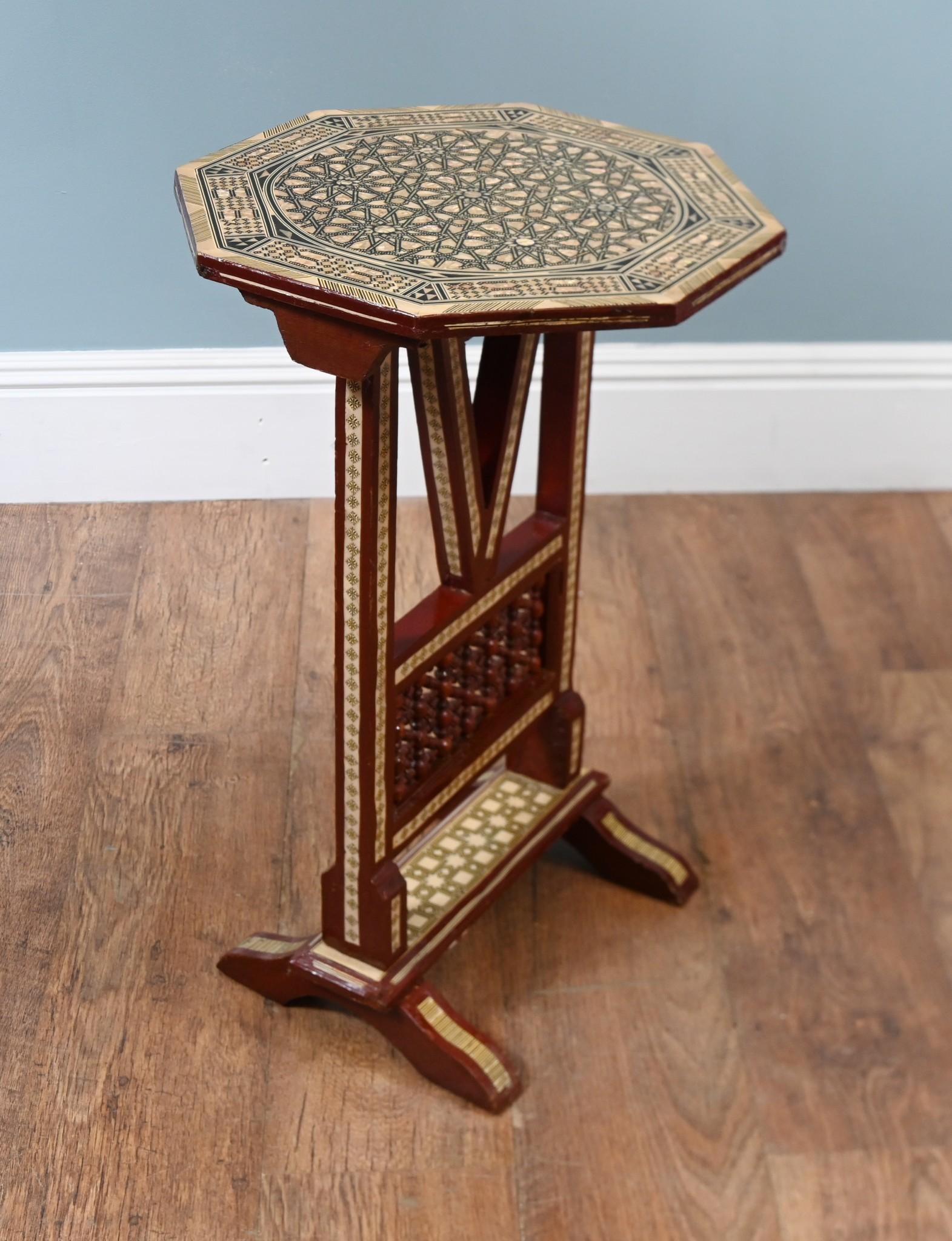 Damaszener Beistelltisch Kippplatte Syrisch-Arabische Intarsien im Angebot 2