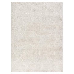 "Damascene" Damask Tone-On-Tone Soft Beige Silk Carpet by Doris Leslie Blau