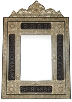Damascene Moorish Decorative Inlay Wall Mirror With A Repetitive Khatam Pattern