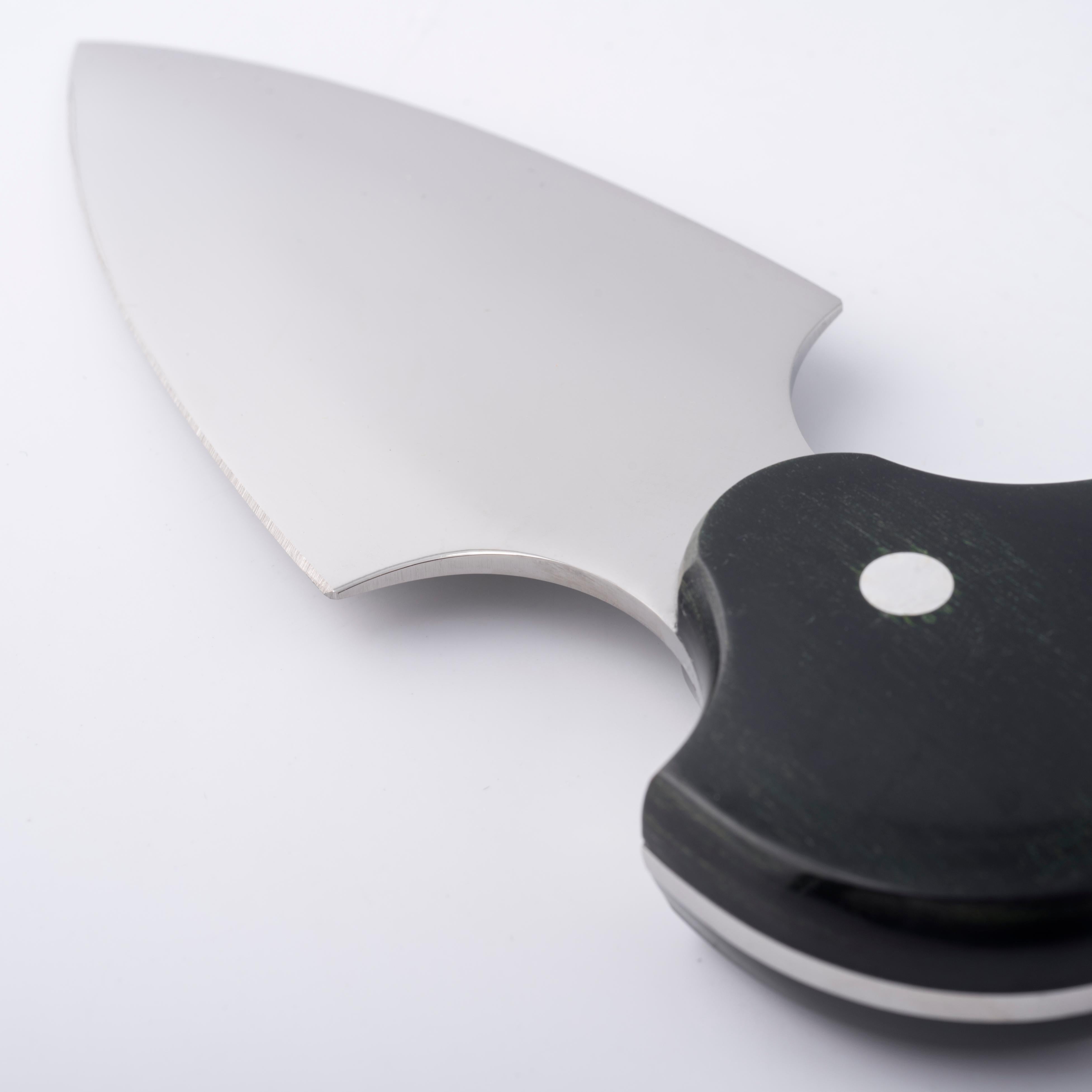 DAMASCO - CUCHILLO PARA QUESO PARMESANO  con asa decorativa verde bosque Moderno en venta