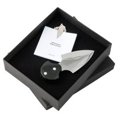 DAMASCO - CUCHILLO PARA QUESO PARMESANO  con asa decorativa verde bosque