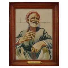 Damascus Portrait Watercolor Painting By H Javdani