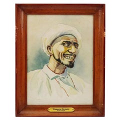 Damascus Portrait Watercolor Painting By H Javdani