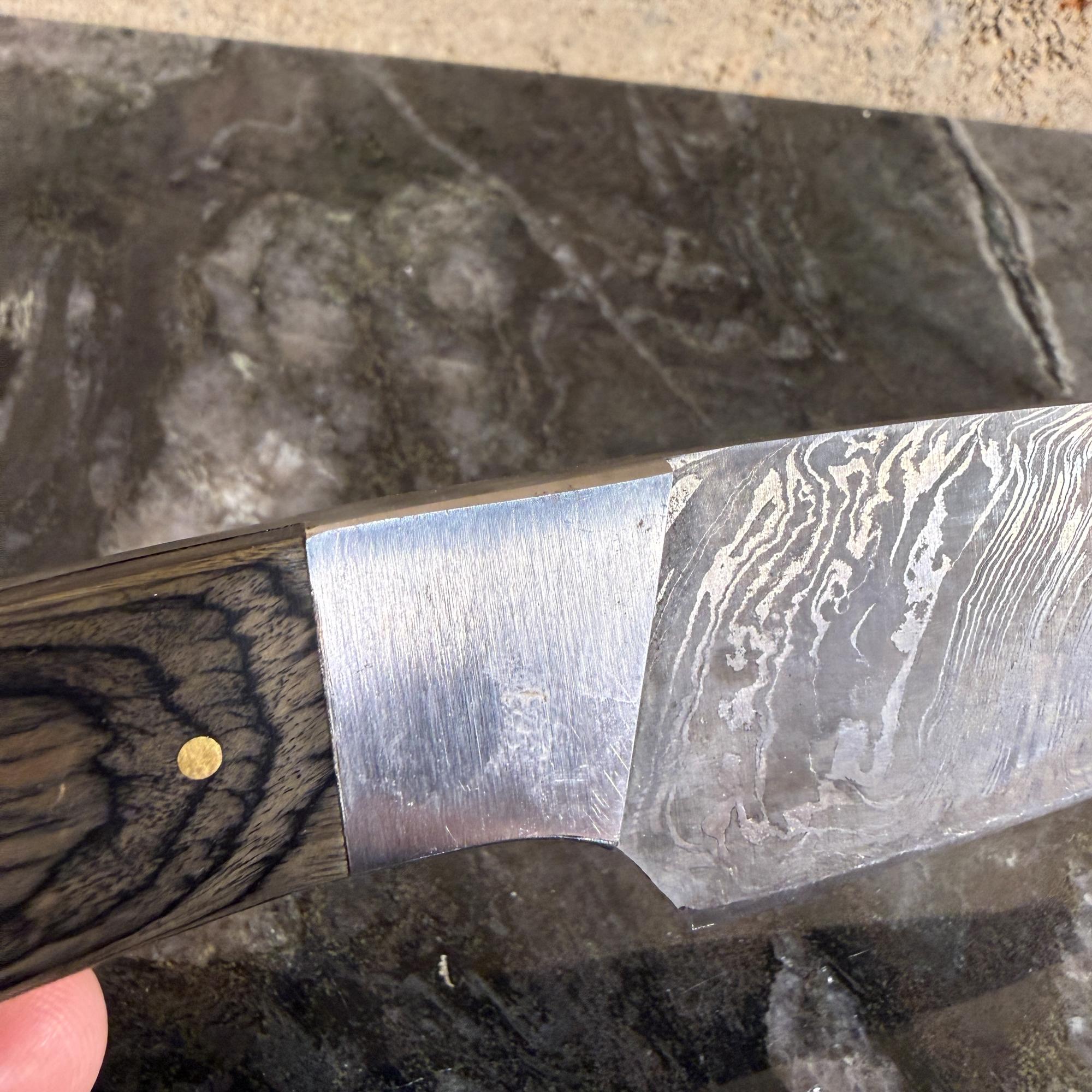 Damaszener Stahl Klinge Messer Holzgriff im Angebot 5