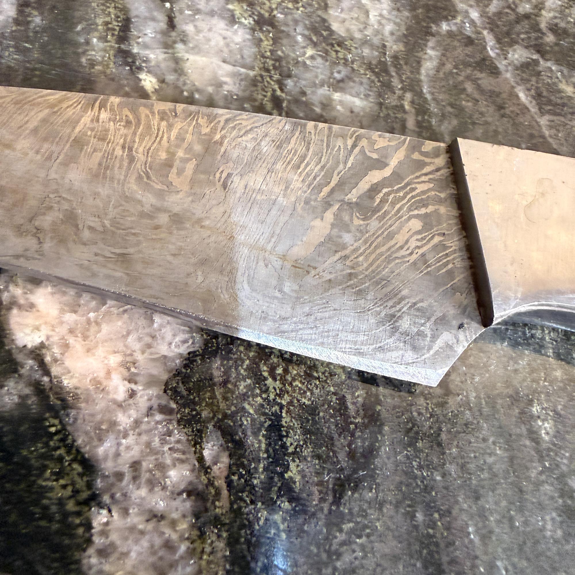 Damaszener Stahl Klinge Messer Holzgriff im Zustand „Gut“ im Angebot in Chula Vista, CA