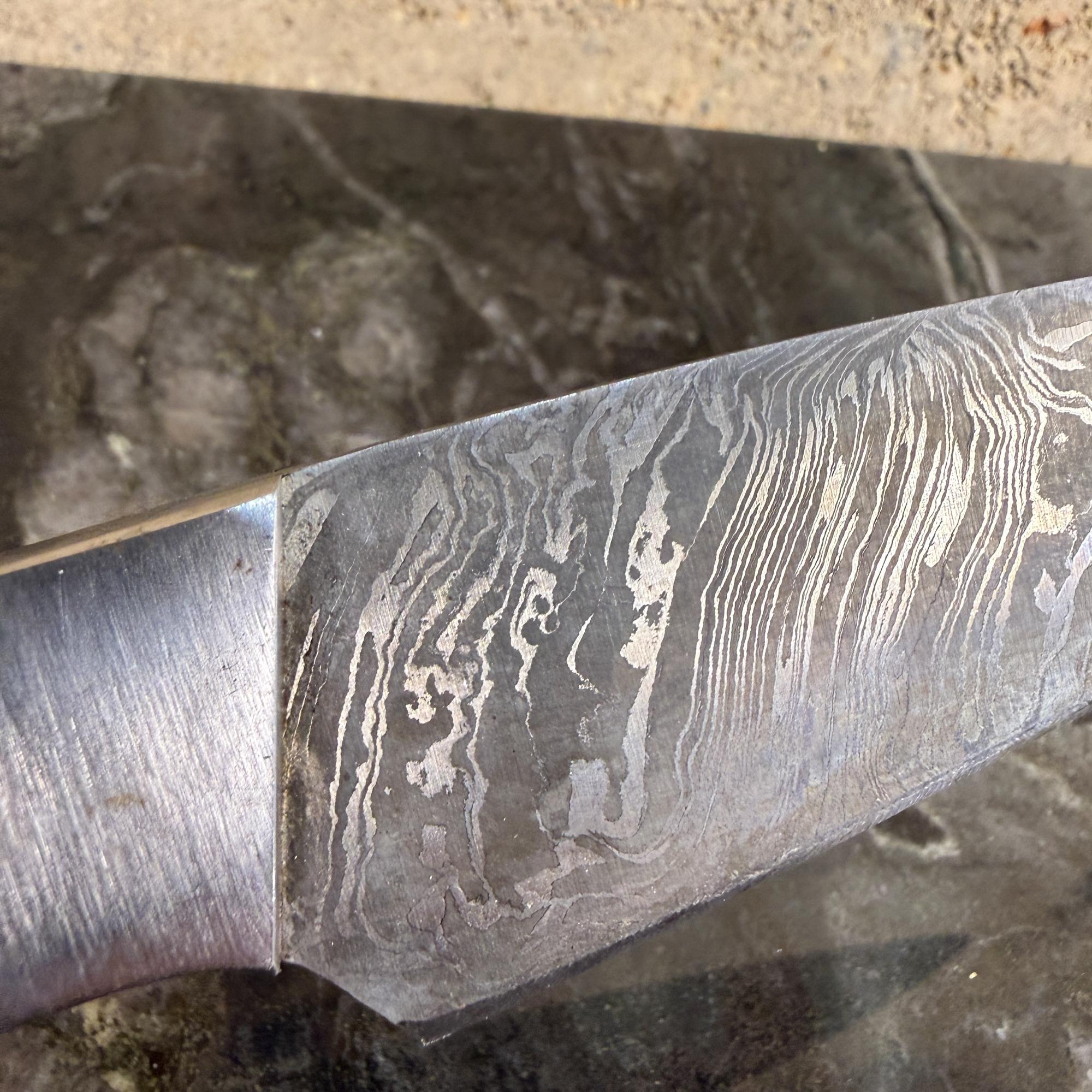 Damaszener Stahl Klinge Messer Holzgriff im Angebot 1