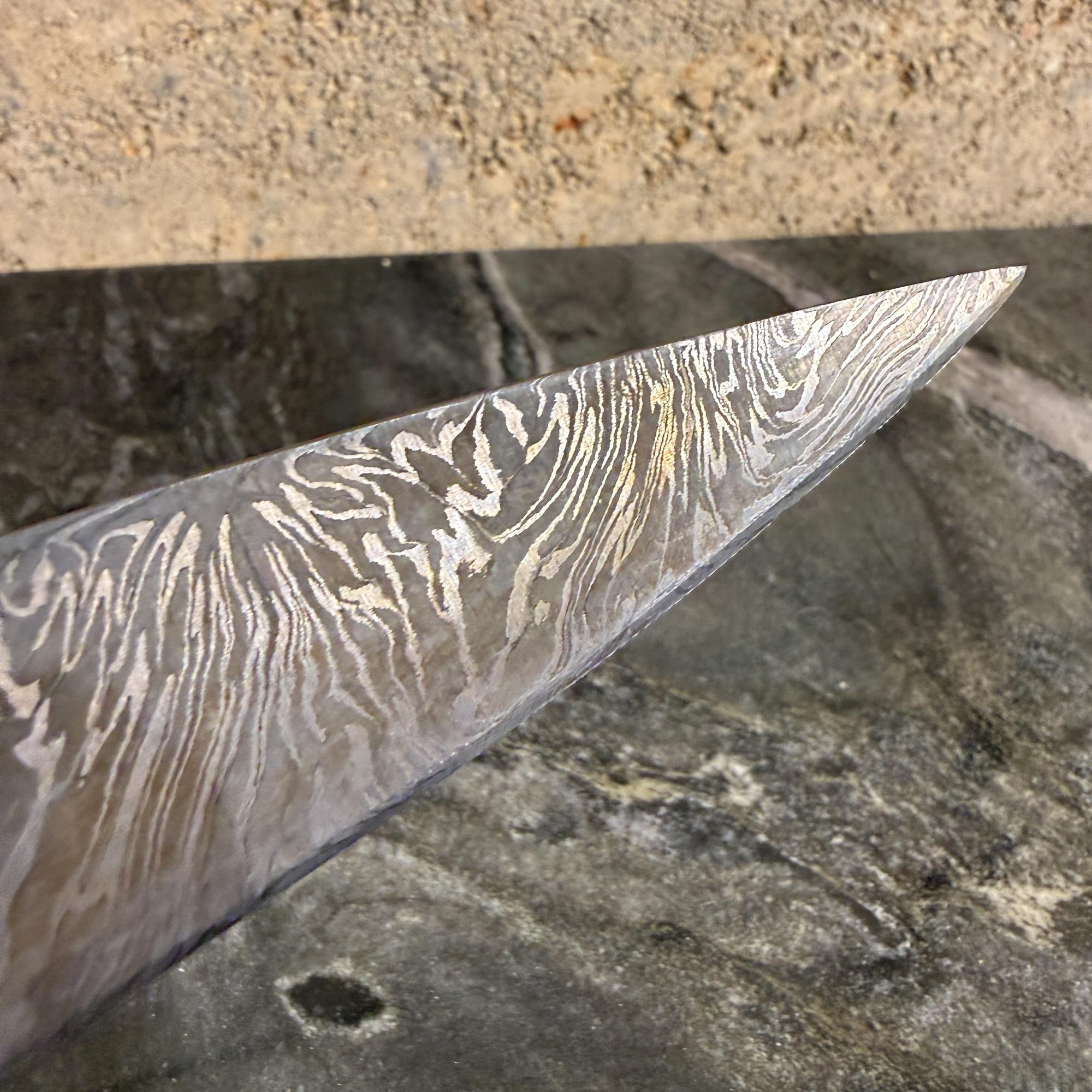 Damaszener Stahl Klinge Messer Holzgriff im Angebot 3