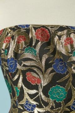 Damask bustier cocktail dress Victor Costa for Neiman Marcus