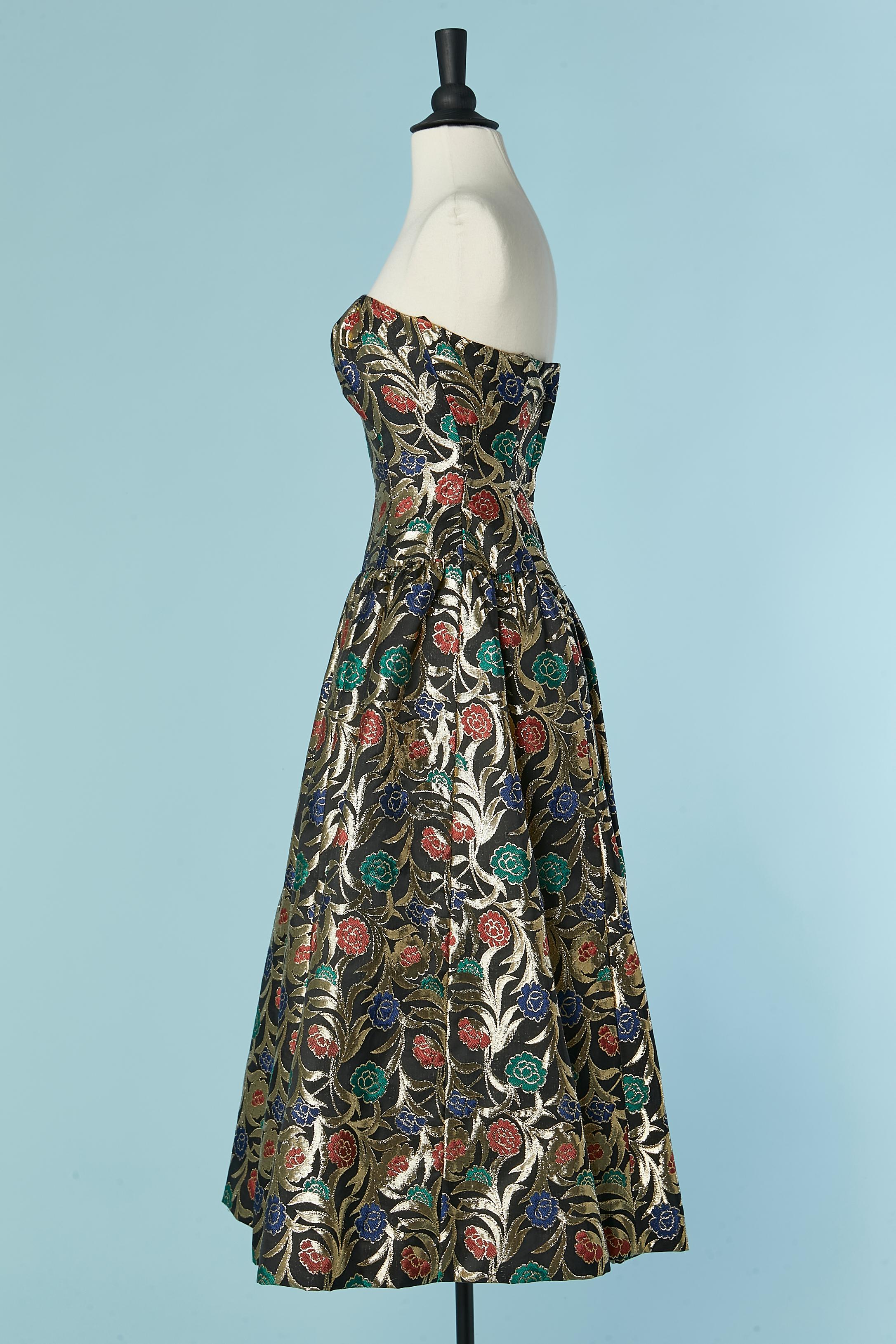 De las mujeres Vestido de cóctel con corpiño de damasco Victor Costa para Neiman Marcus en venta