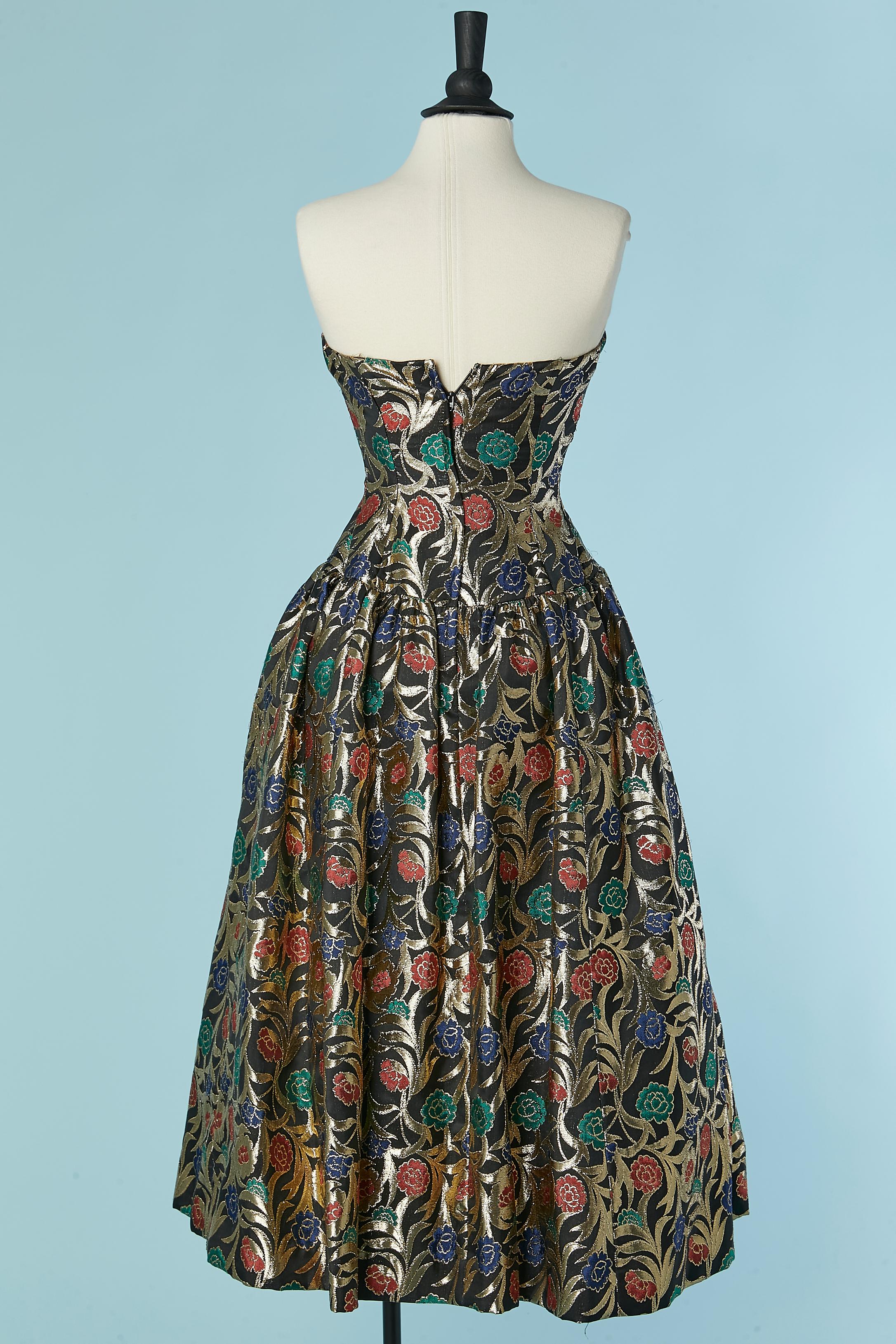 Vestido de cóctel con corpiño de damasco Victor Costa para Neiman Marcus en venta 1