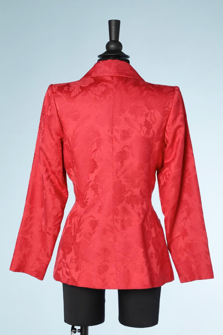 Women's Damask cotton evening jacket whit clover buttons Yves Saint Laurent Rive Gauche  For Sale