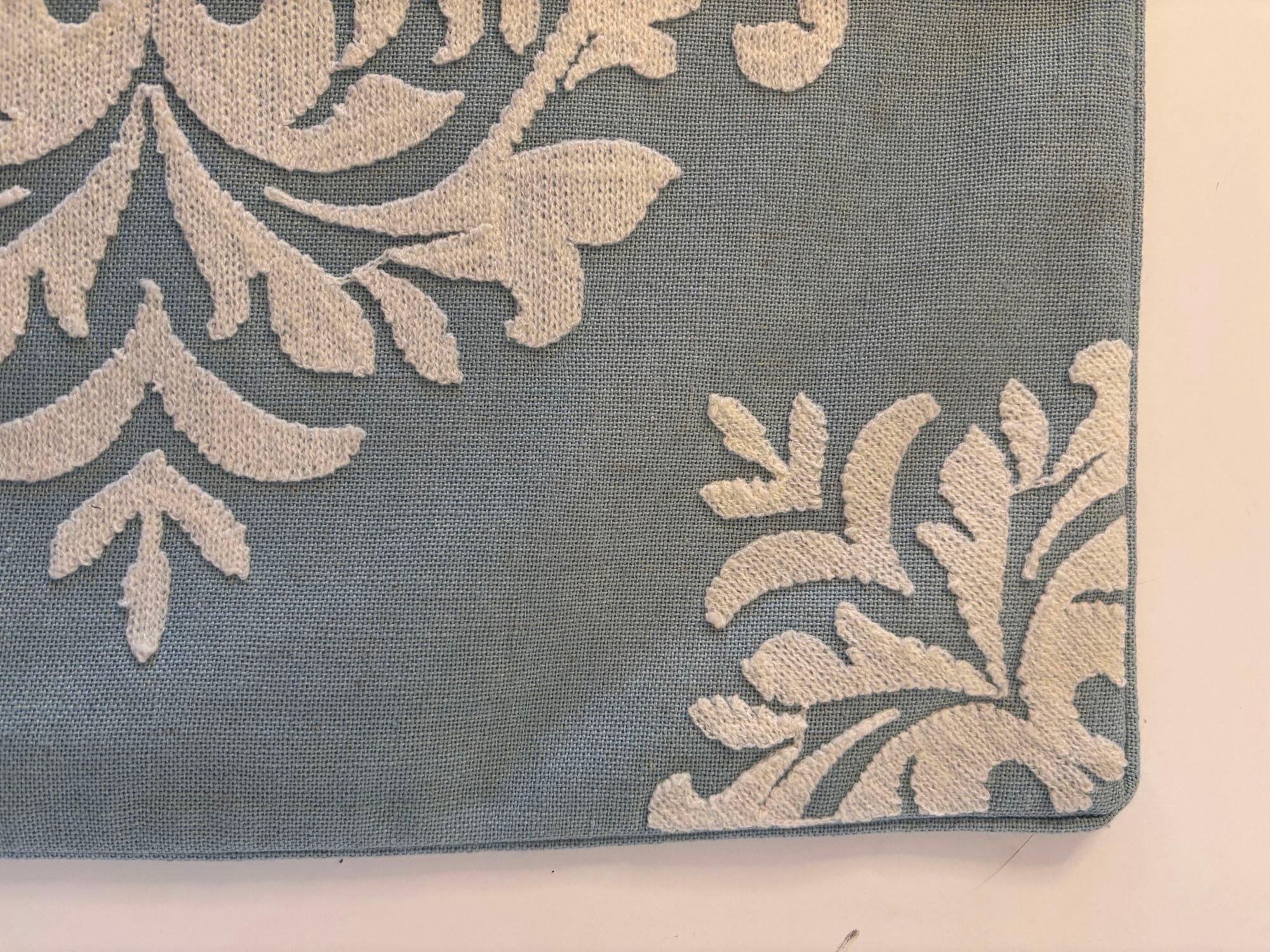 Américain Taie d'oreiller décorative en lin Damask en vente