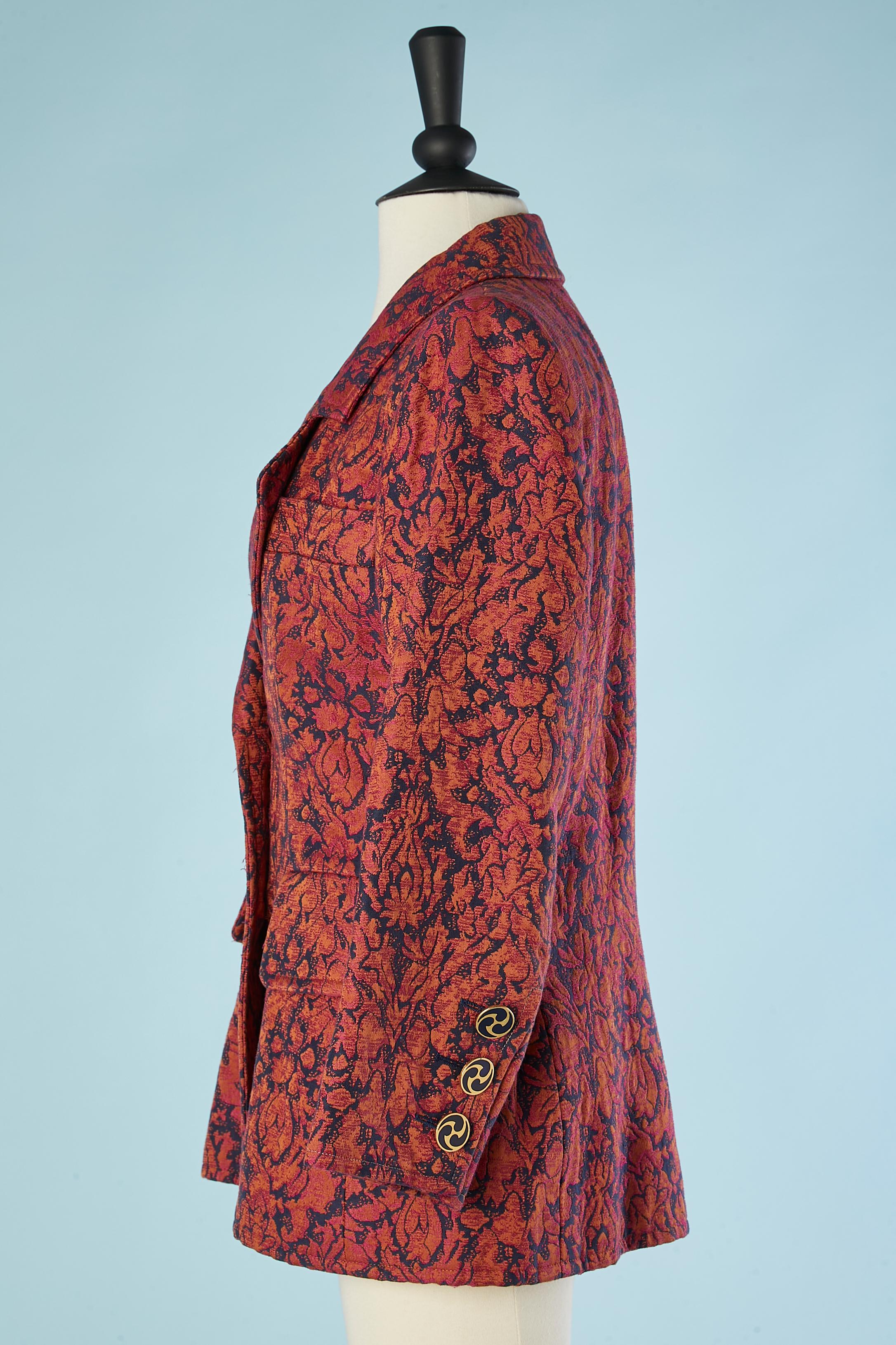 Women's Damask evening jacket with jewelery buttons Yves Saint Laurent Rive Gauche  For Sale
