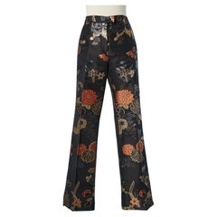 Damask evening trousers with flowers pattern Emanuel Ungaro 