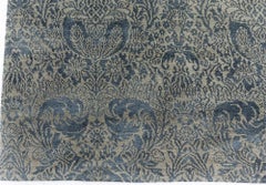Damask Modern Silk Carpet In Dark Gray - "Verdure" by Doris Leslie Blau