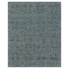 Damask Modern Silk Carpet In Dark Gray - "Verdure" by Doris Leslie Blau