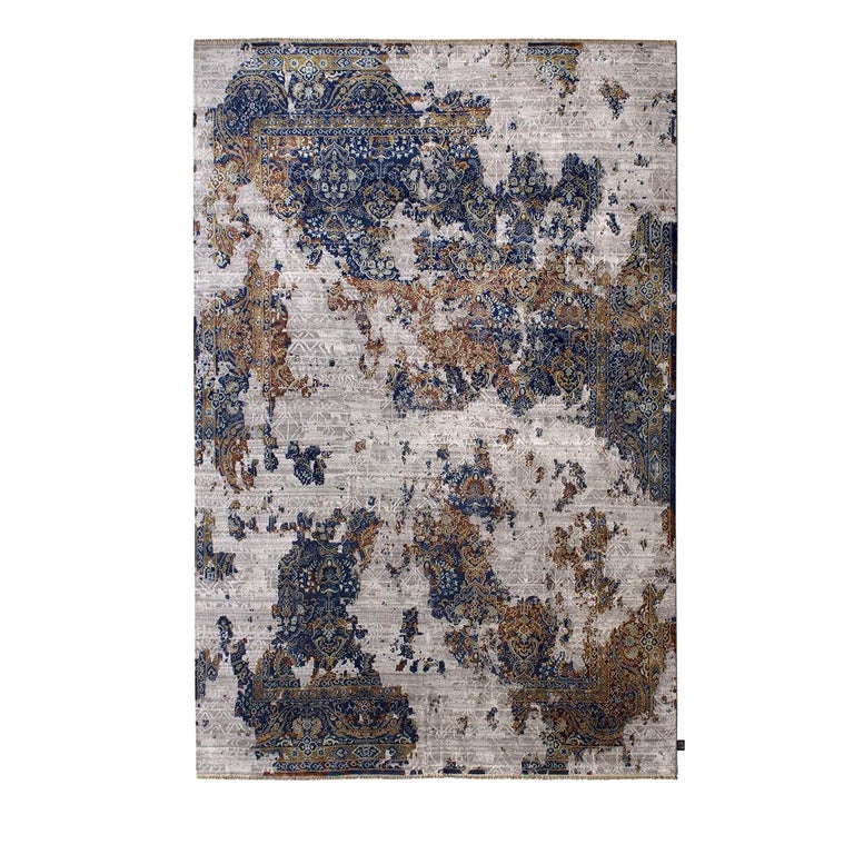 Damask Revise Silver Rug For Sale at 1stDibs