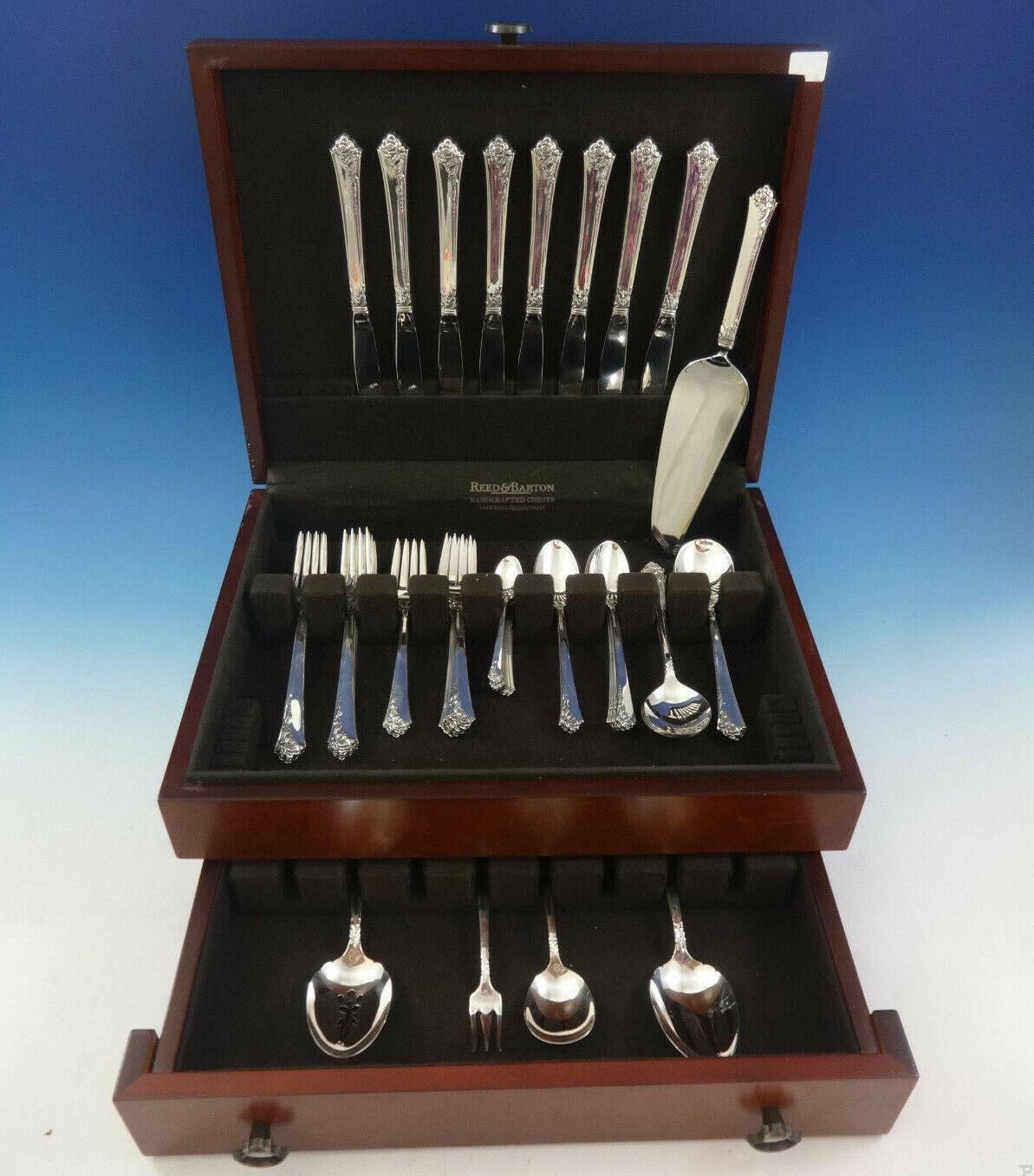 Set di posate Damask Rose by Oneida in argento sterling Servizio di 53 pezzi Misura del posto in vendita 4