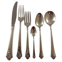 Juego de Cubiertos de Plata de Ley Damask Rose by Oneida Servicio 53 Piezas Tamaño del cubierto