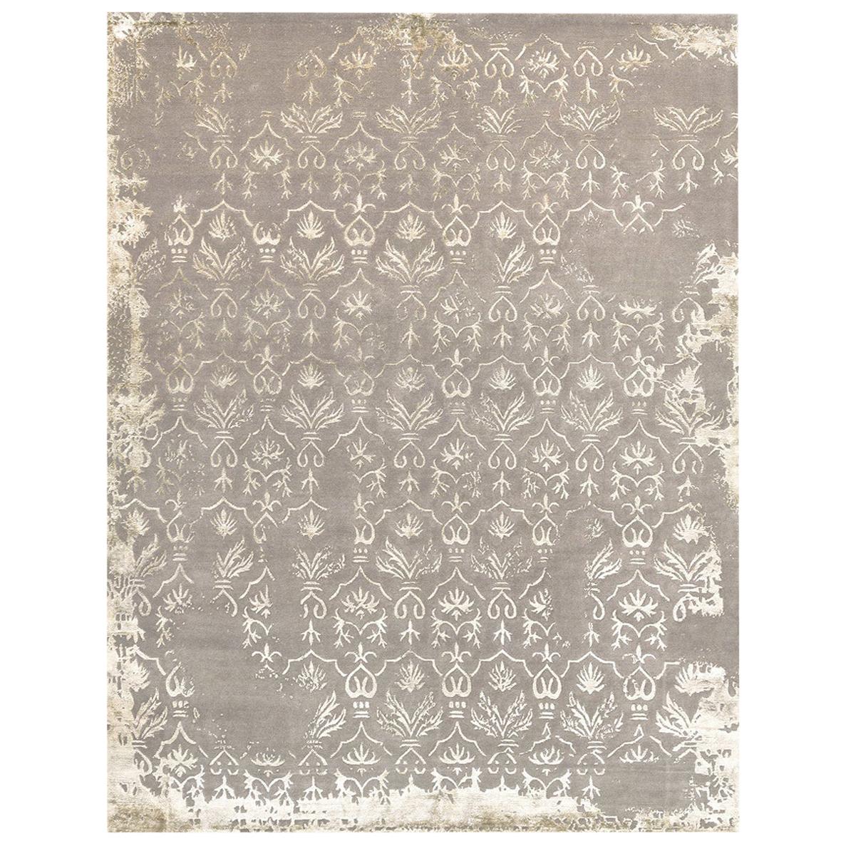 New Modern Transitional Damask Area Rug, Contemporary Victorian Damask
