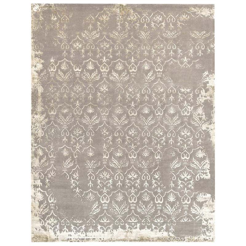 New Modern Transitional Damask Area Rug, Contemporary Victorian Damask ...