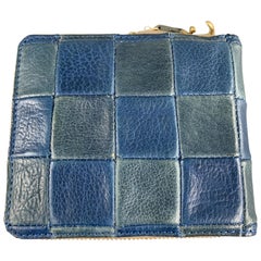 DAMASQUINA Patchwork Navy & Blue Leather Wallet