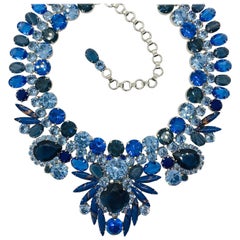 Damatic Multi Blue Bib Necklace