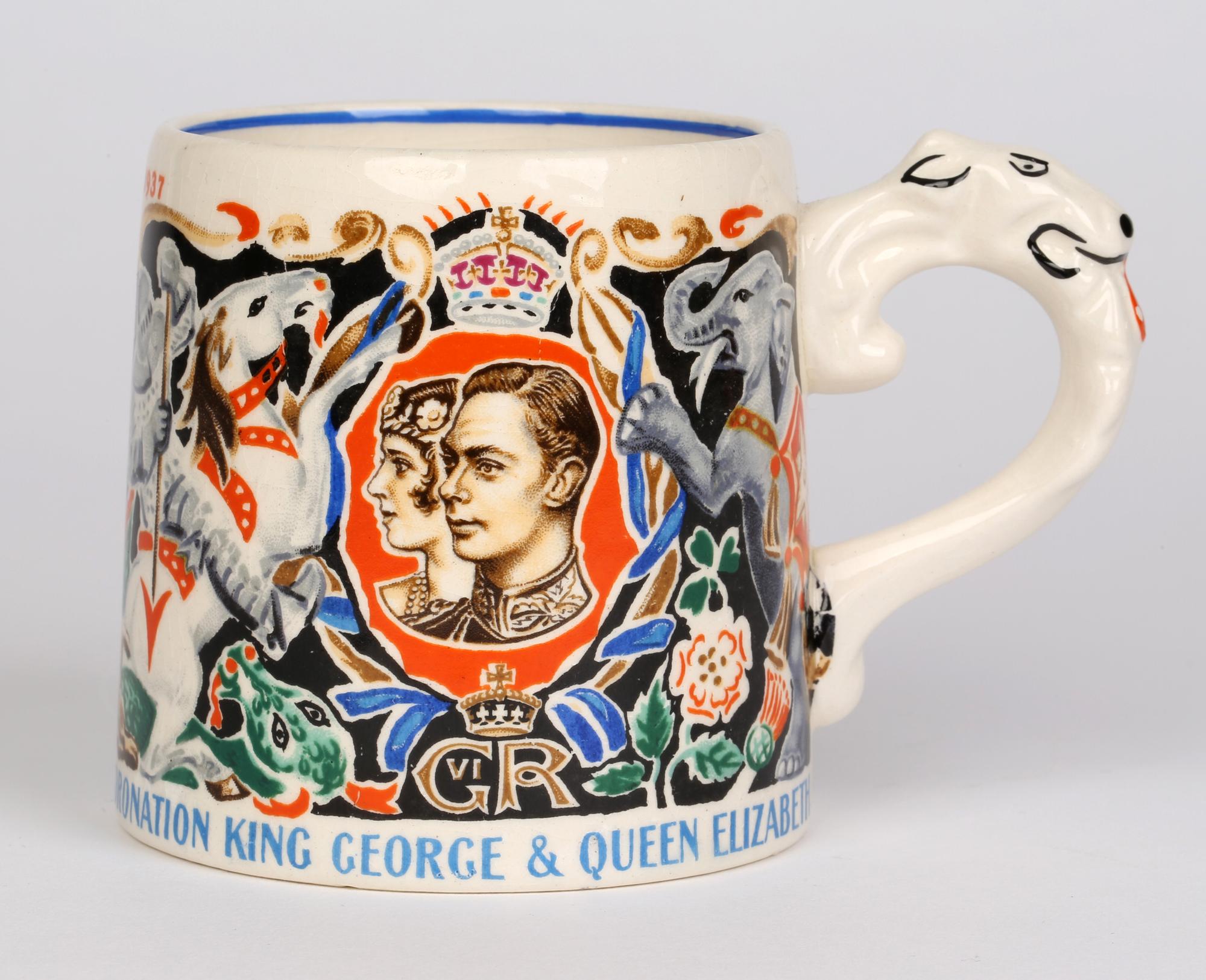 Dame Laura Knight King George VI & Queen Elizabeth Coronation Mug, 1937 1