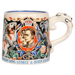 Vintage Dame Laura Knight King George VI & Queen Elizabeth Coronation Mug, 1937