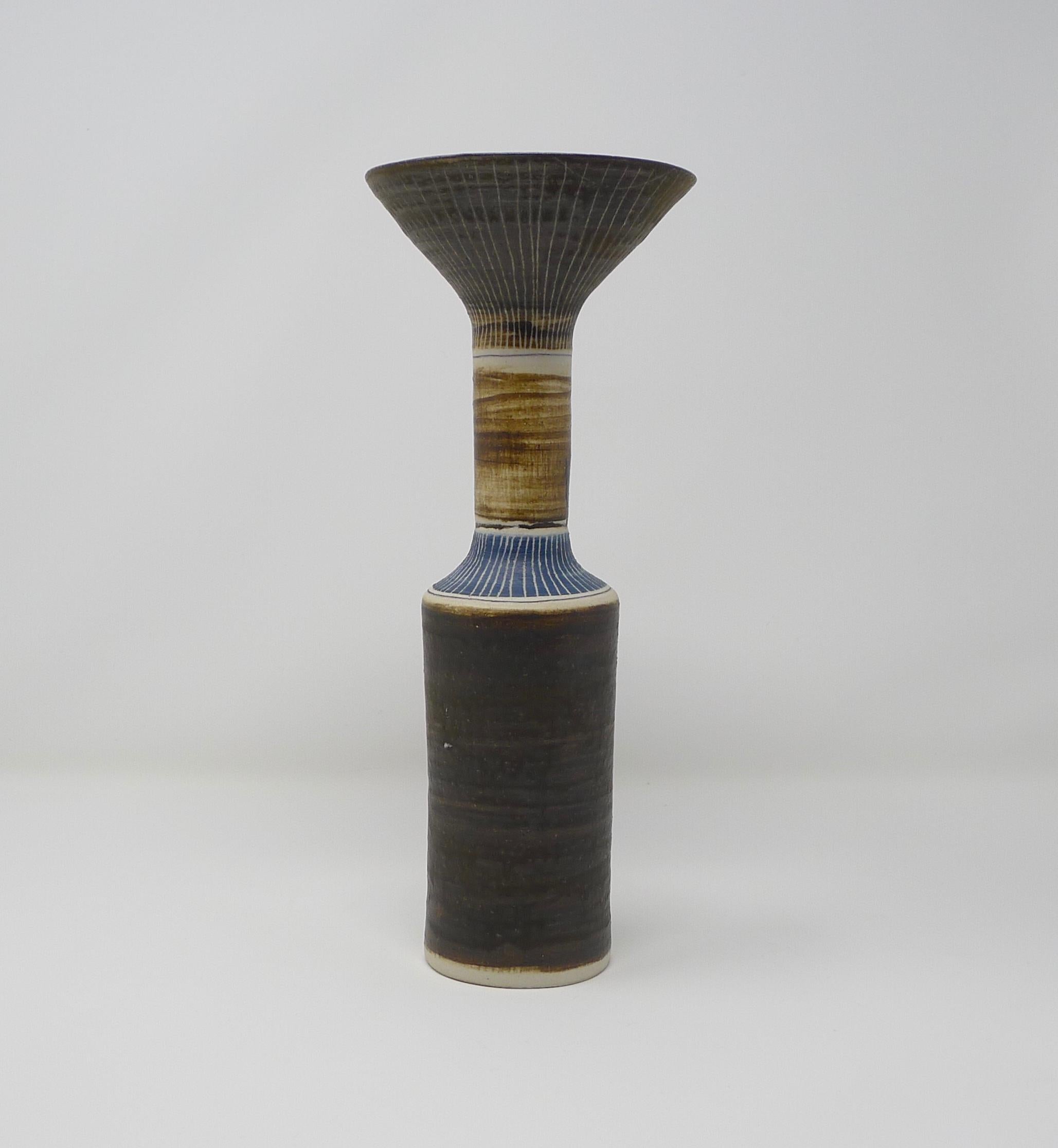 Mid-Century Modern Dame Lucie Rie, Tall Porcelain Vase, Signed and with Full Provenance