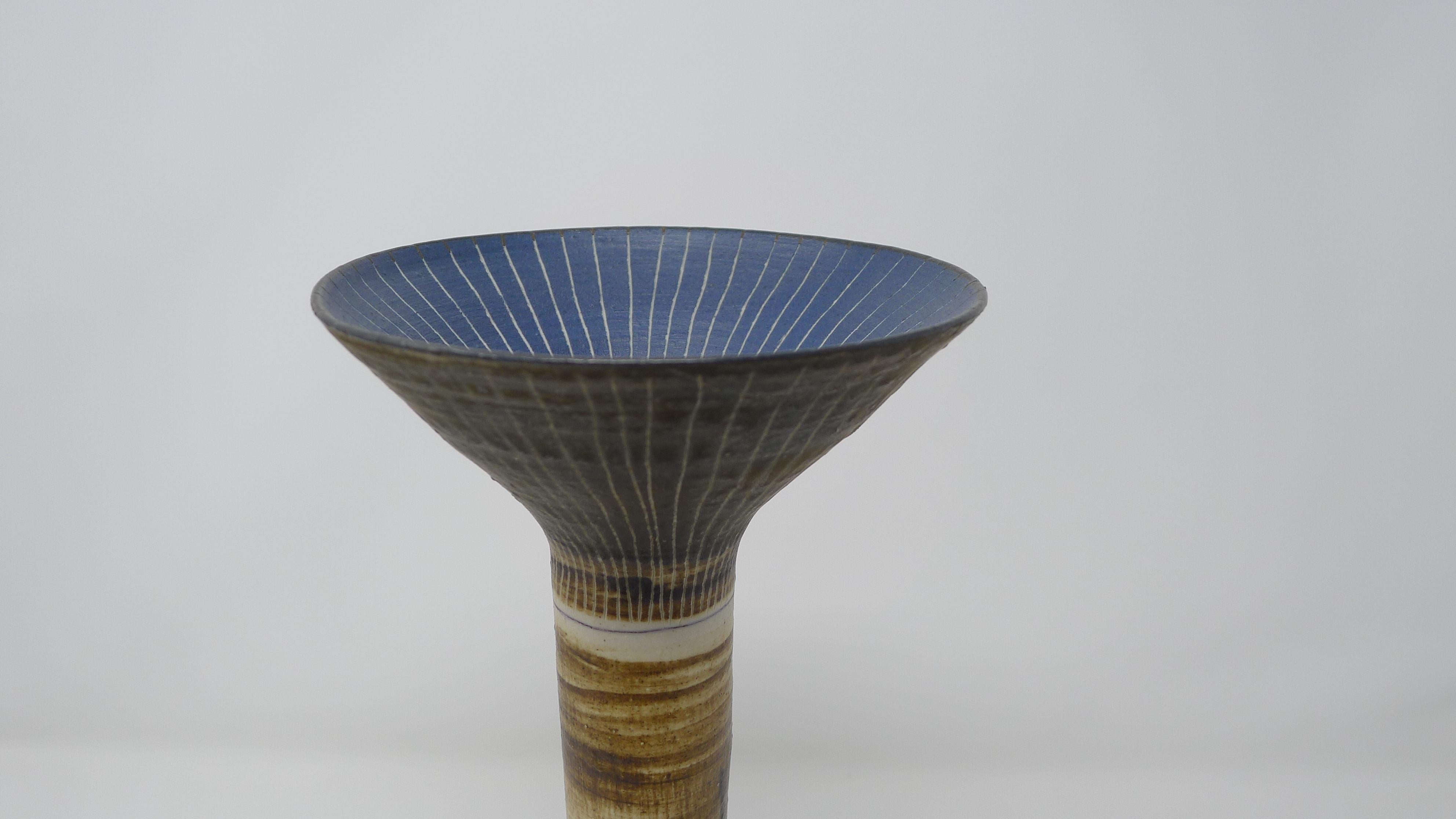 British Dame Lucie Rie, Tall Porcelain Vase, Signed and with Full Provenance