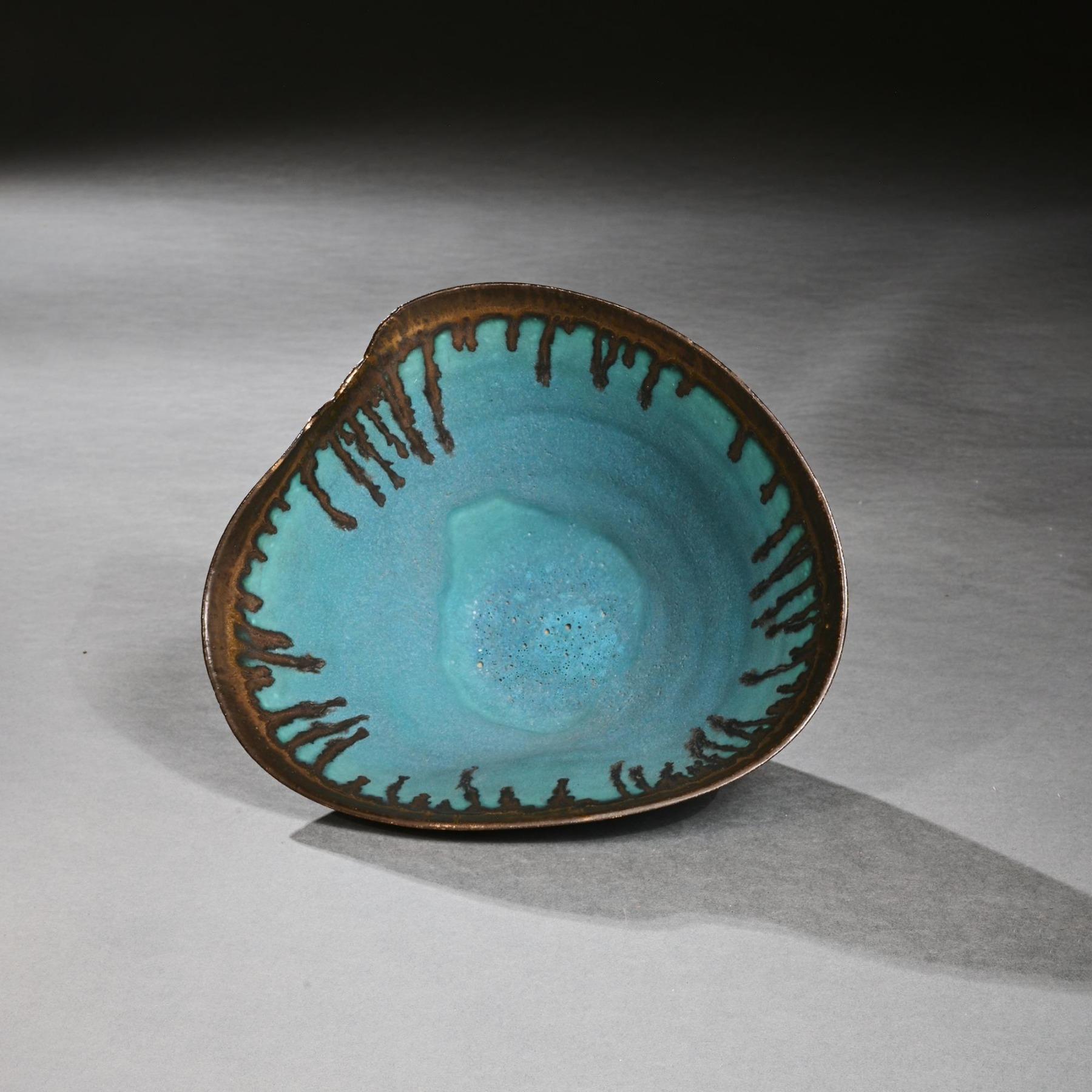 Bol en grès bleu turquoise Dame Lucie Rie en vente 2