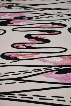 Dame Zandra Rhodes Energy Garden Cloud Pathway 8 x 10 ft hand-tufted Rug